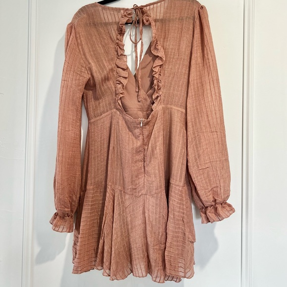 Pink Open Back Ruffle Dress - Picture 4 of 4